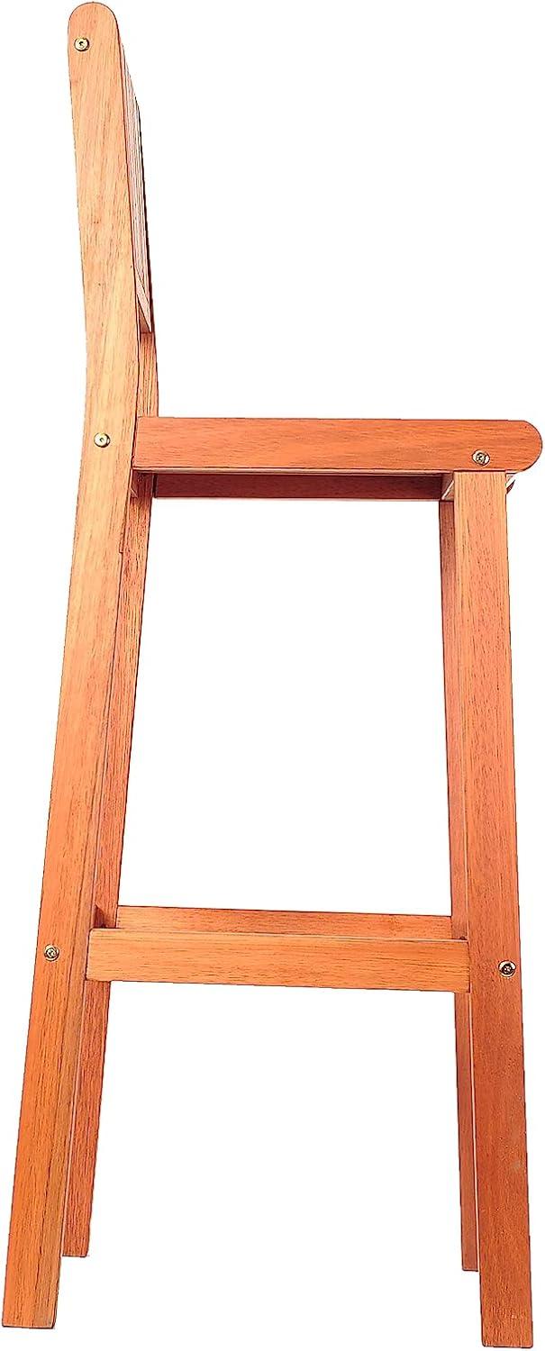 Elegant L-Shaped Eucalyptus Outdoor Barstool