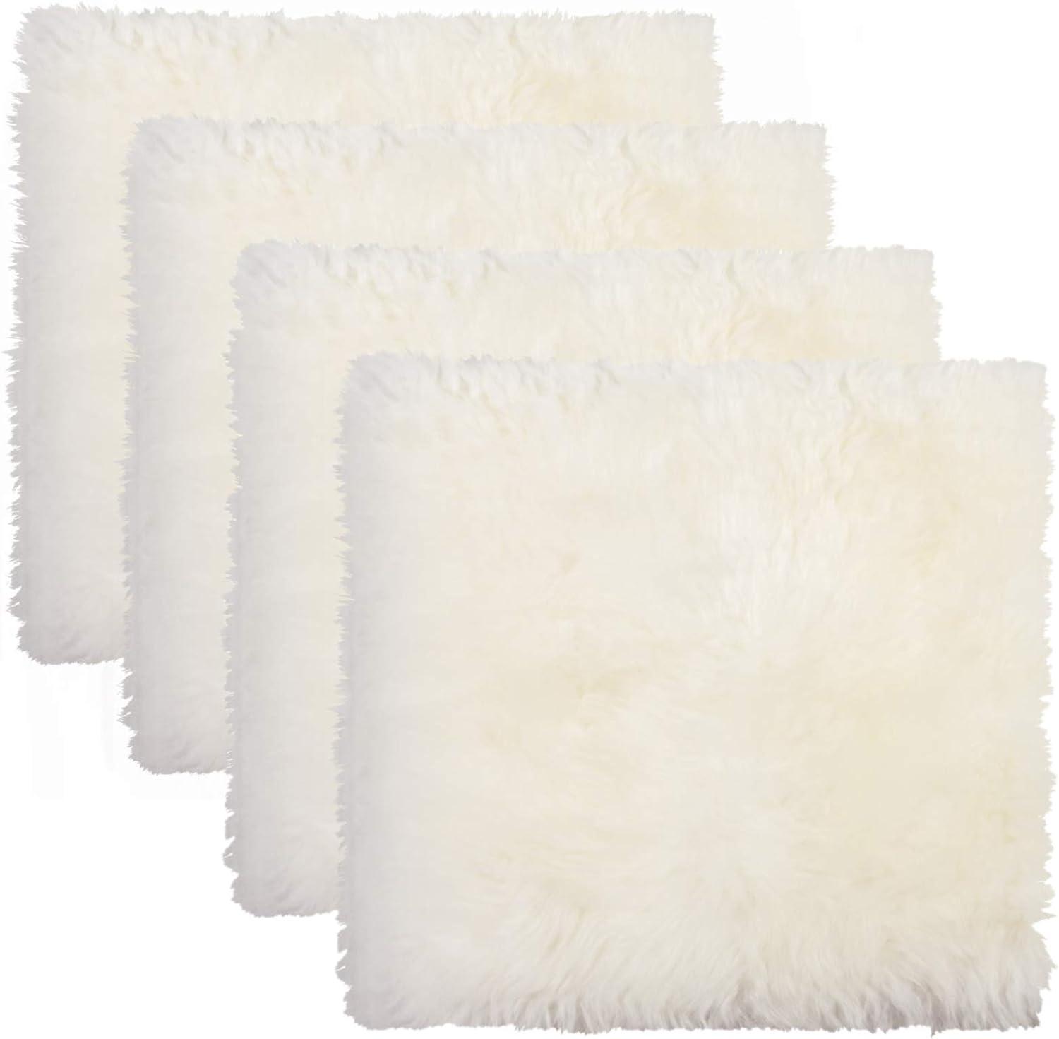 Natural New Zealand Sheepskin 17" Chair Pads, Set of 4