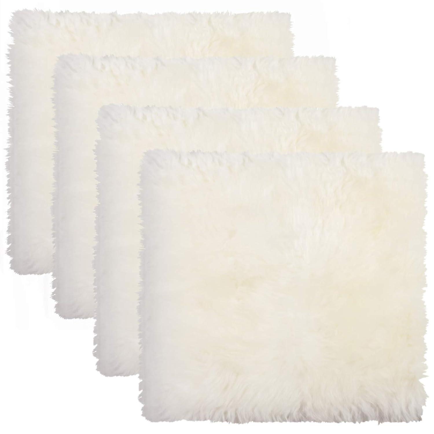 Natural New Zealand Sheepskin Chair Pad | 4-Pack | Natural | 17"x17"