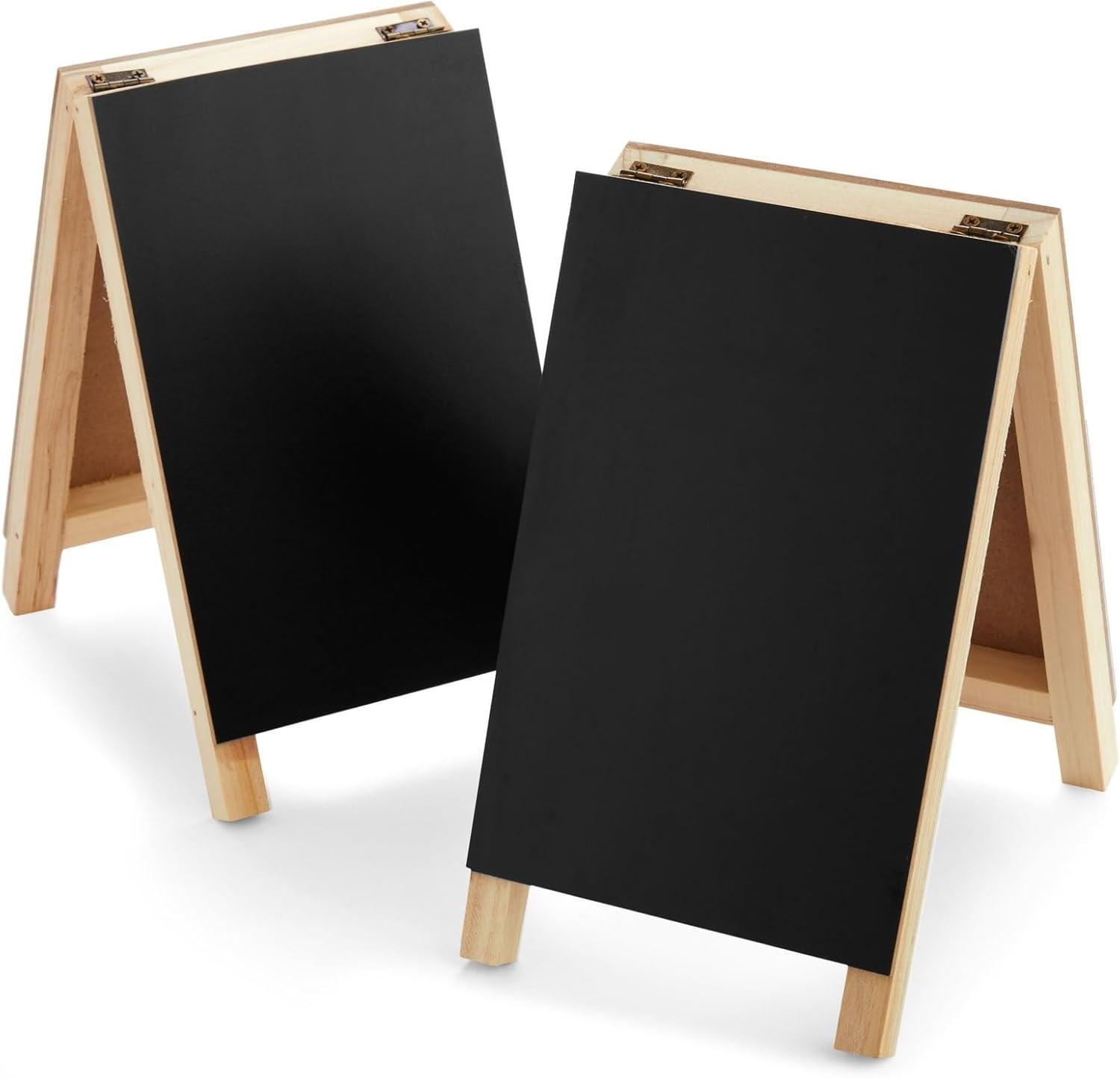 Juvale 2 Pack Small Easel Chalkboard for Tabletops, Restaurant Menu Sign for Catering Events, Weddings (4.5 x 7.5 In)