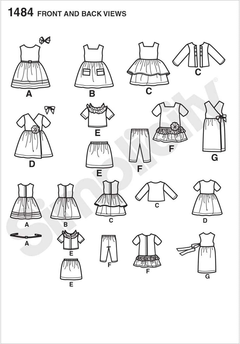 Simplicity One Size Doll Clothes Pattern, 1 Each