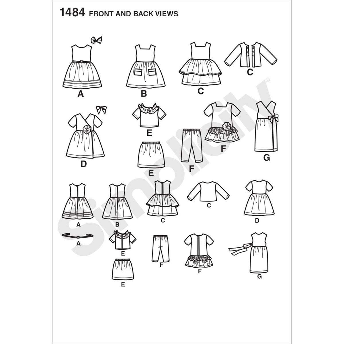 Simplicity One Size Doll Clothes Pattern, 1 Each