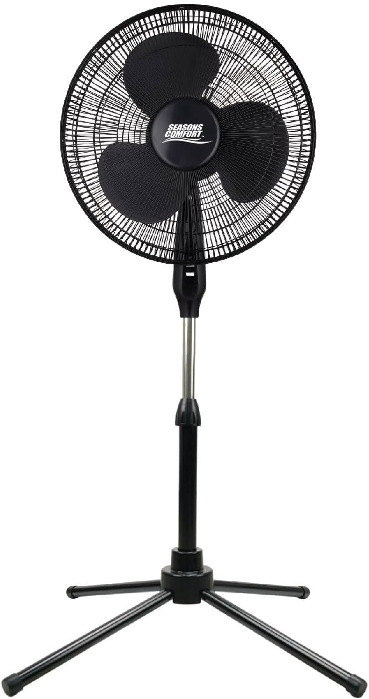 Seasons Comfort 18" Black Pedestal Oscillating Floor Fan