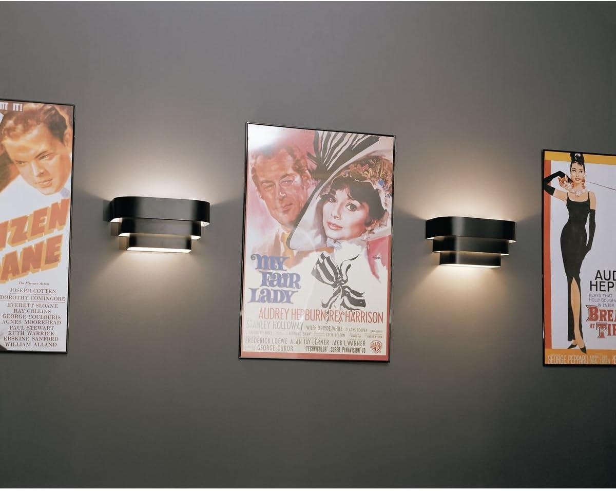 Progress Lighting, Tri-Band Louver, 1-Light Wall Sconce, Matte Black, Metal Shade, Steel, 7" W x 7" H x 14" L, 100W MED, BL