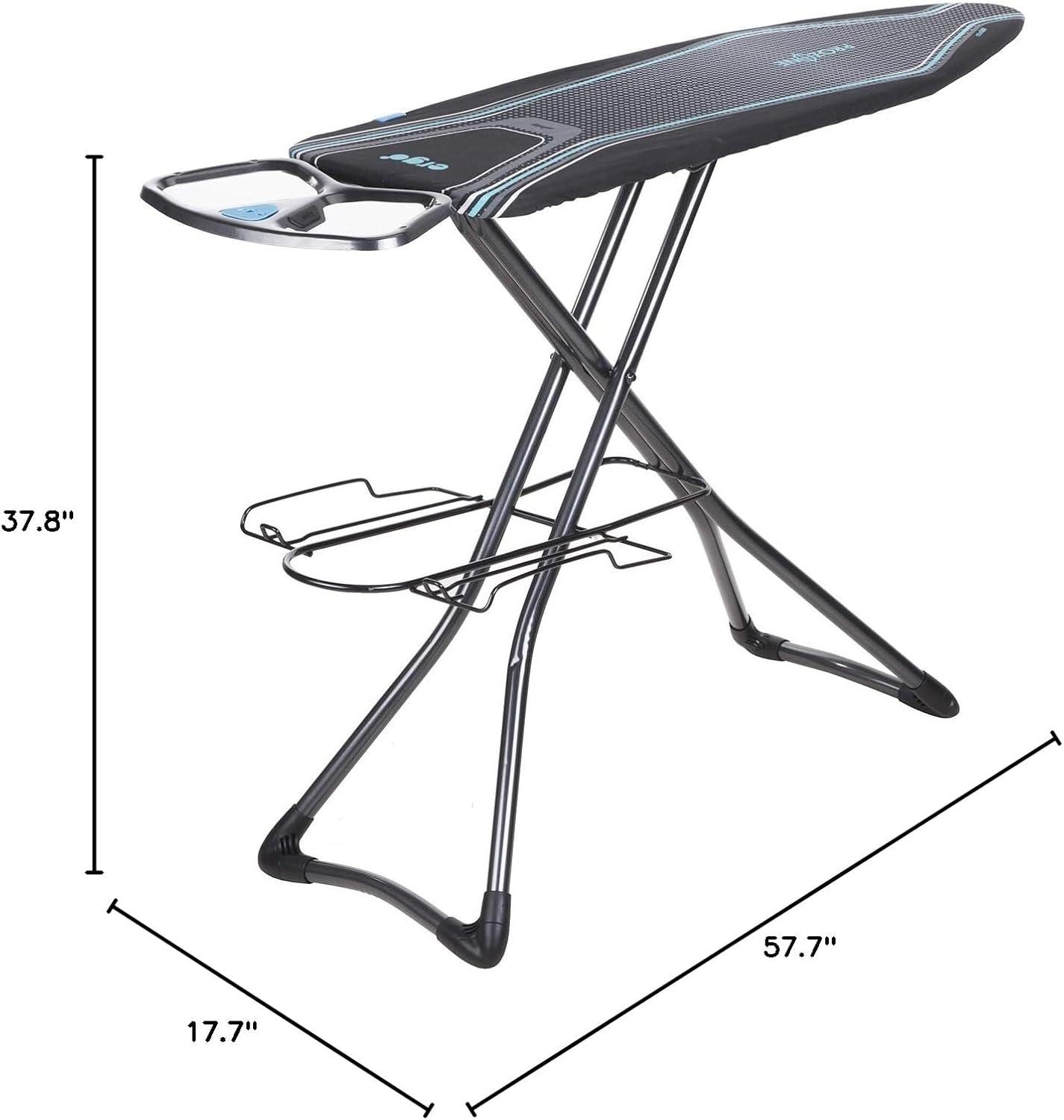 Gunmetal and Blue Freestanding Full Size Ironing Board with Heat Reflective Cover