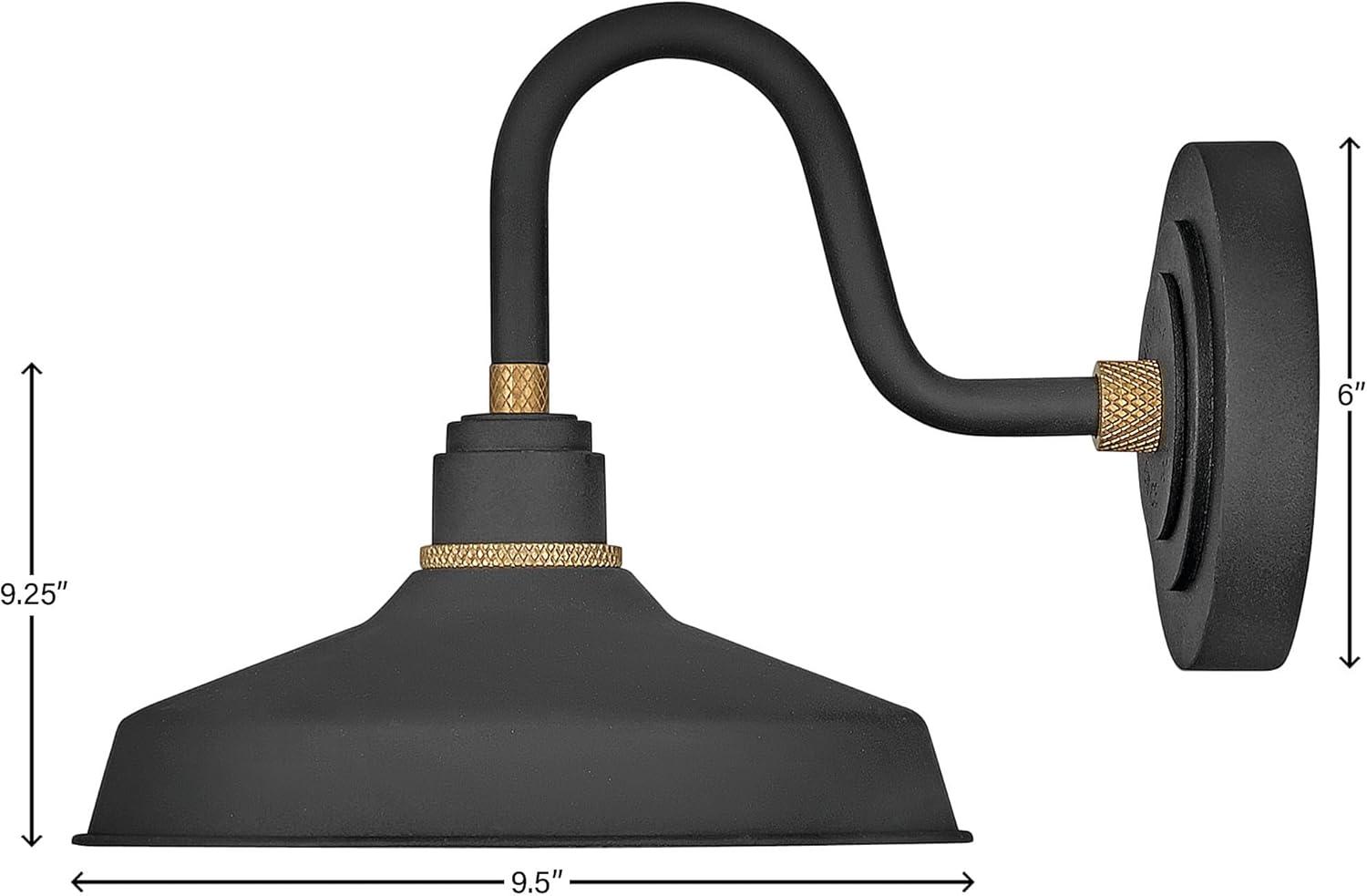 1 Light Small Outdoor Gooseneck Barn Light Traditional And Industrial Style 9.5 Inch Wide By 9.25 Inch High-Textured Black Finish Hinkley Lighting
