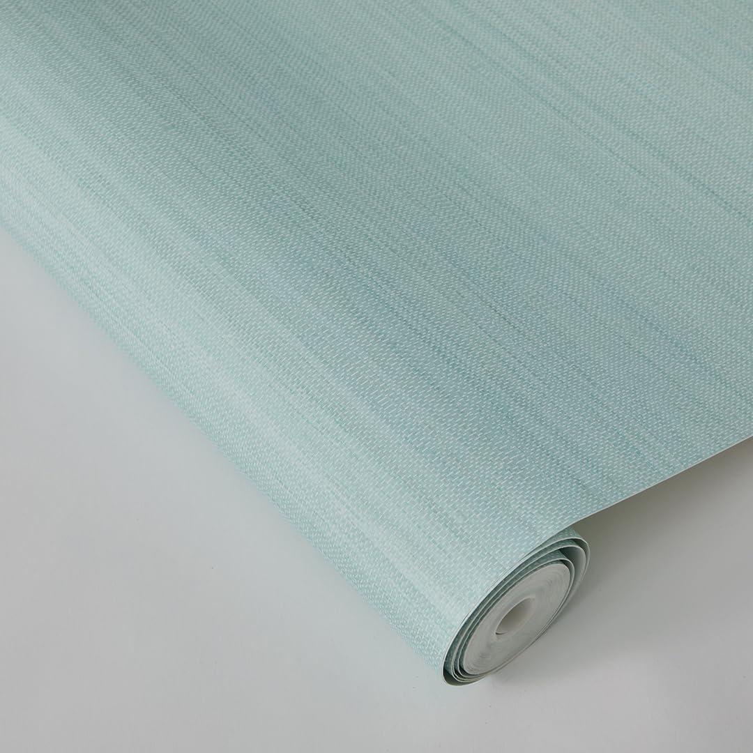 Tempaper & Co.® Faux Horizontal Grasscloth Removable Peel and Stick Wallpaper, Textured Seaglass, 28 sq. ft.: Vinyl, Prepasted