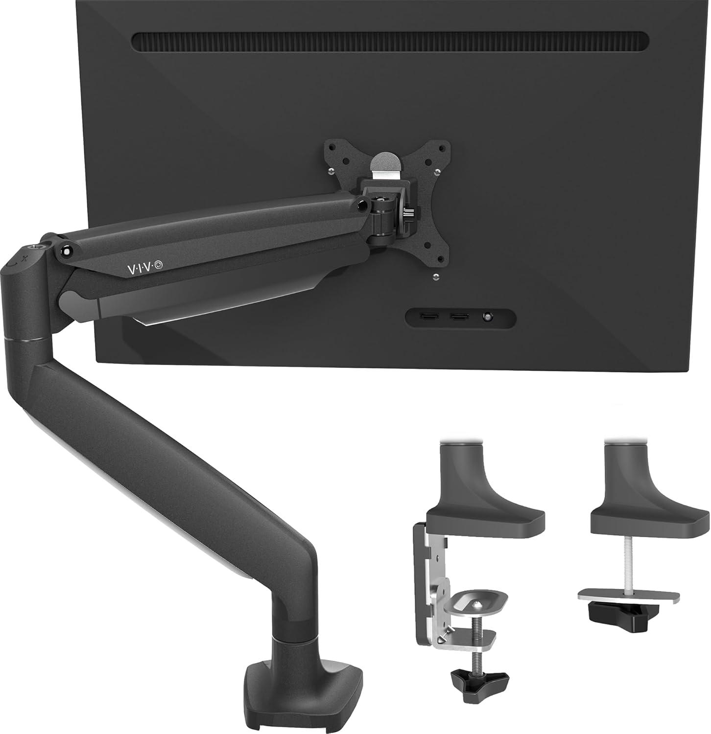 Black Aluminum Articulating Desk Mount for 17-32 Inch Monitors