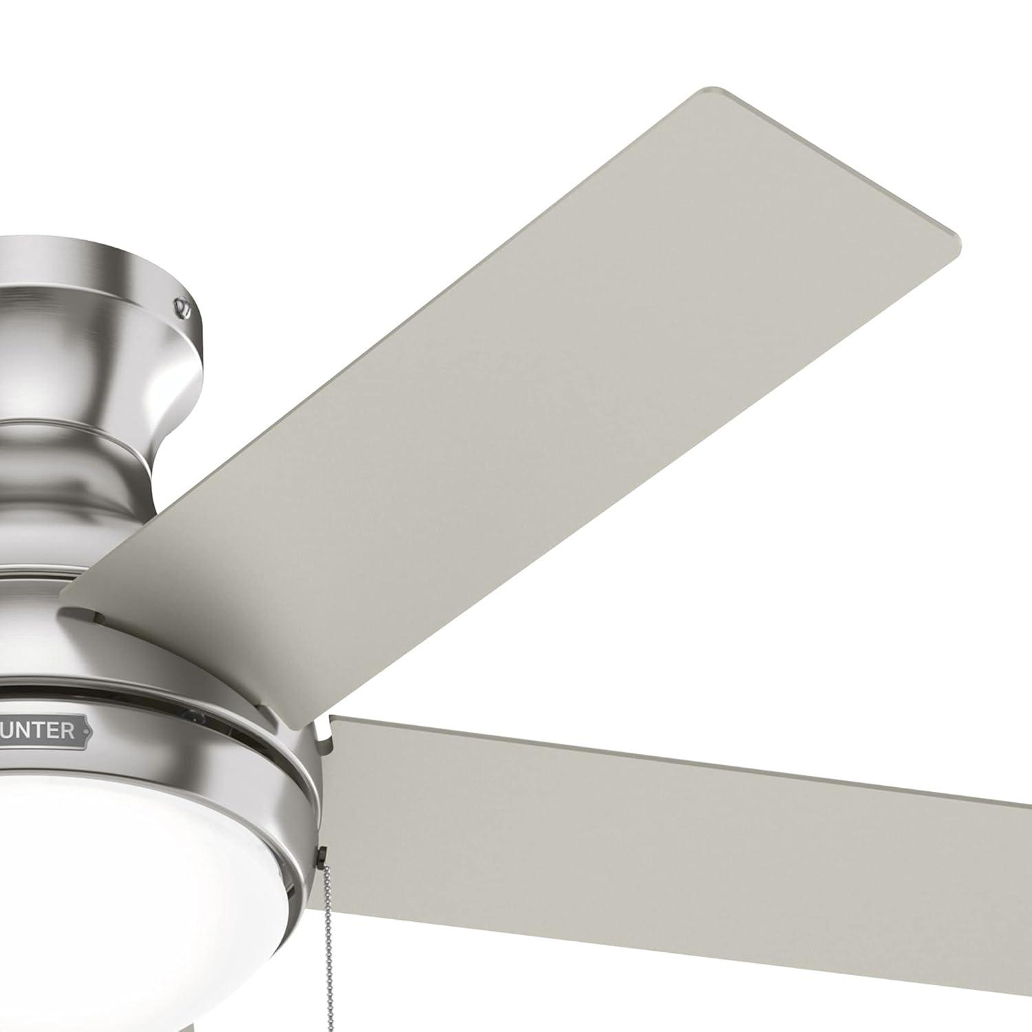 44" Aren 5 - Blade Flush Mount Ceiling Fan with Pull Chain and Light Kit Included
