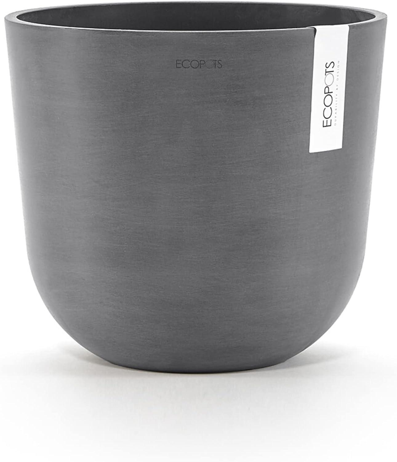 Oslo 10" Grey Recycled Plastic Round Planter