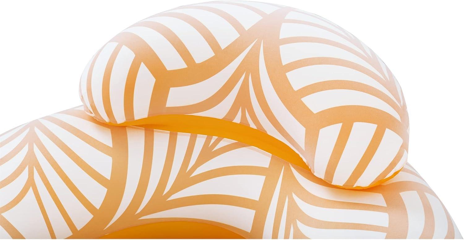 Bestway Bestway H2OGO! Comfort Plush Deluxe Swim Tube 46.5" x 46"  - Yellow & White, Inflatable Water Float, Built-In Cupholder