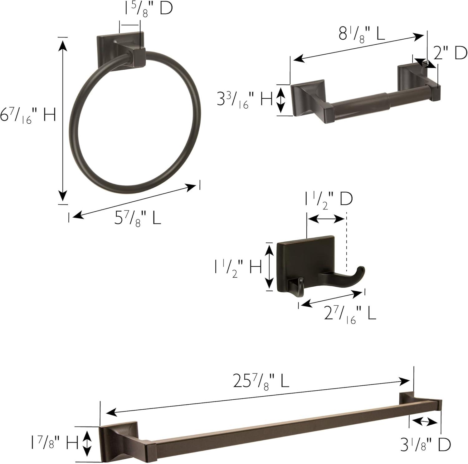 Oil-Rubbed Bronze 4-Piece Bathroom Accessory Kit