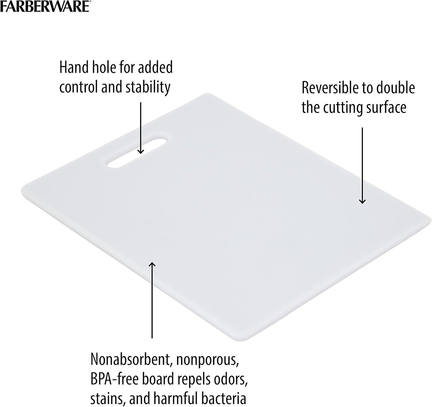 White Rectangular Plastic Dishwasher Safe Cutting Board