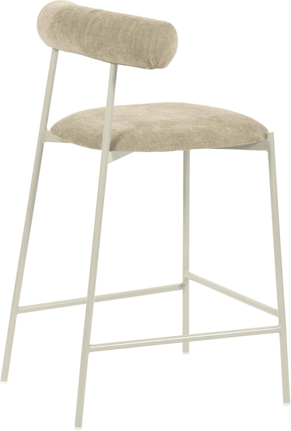 Liliana Taupe Velvet and Metal Counter Stool