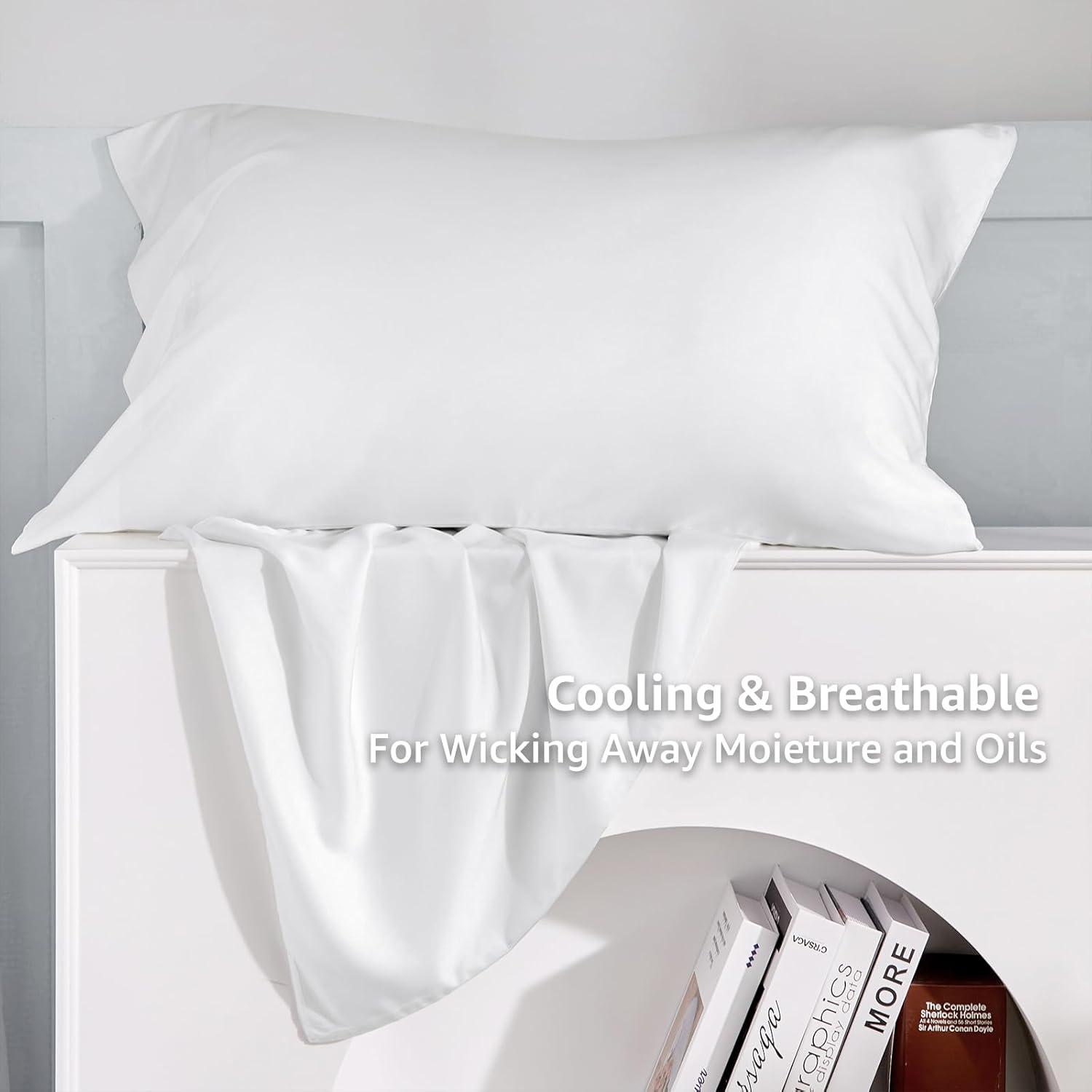 Bedsure Bedsure Pillow Cases Queen Size Set Of 2 - Polyester & Rayon Derived From Bamboo Cooling Pillowcase, Breathable, Soft And Wrinkle-Free Pillow Covers With Envelope Closure, Gifts, 20X30 Inches