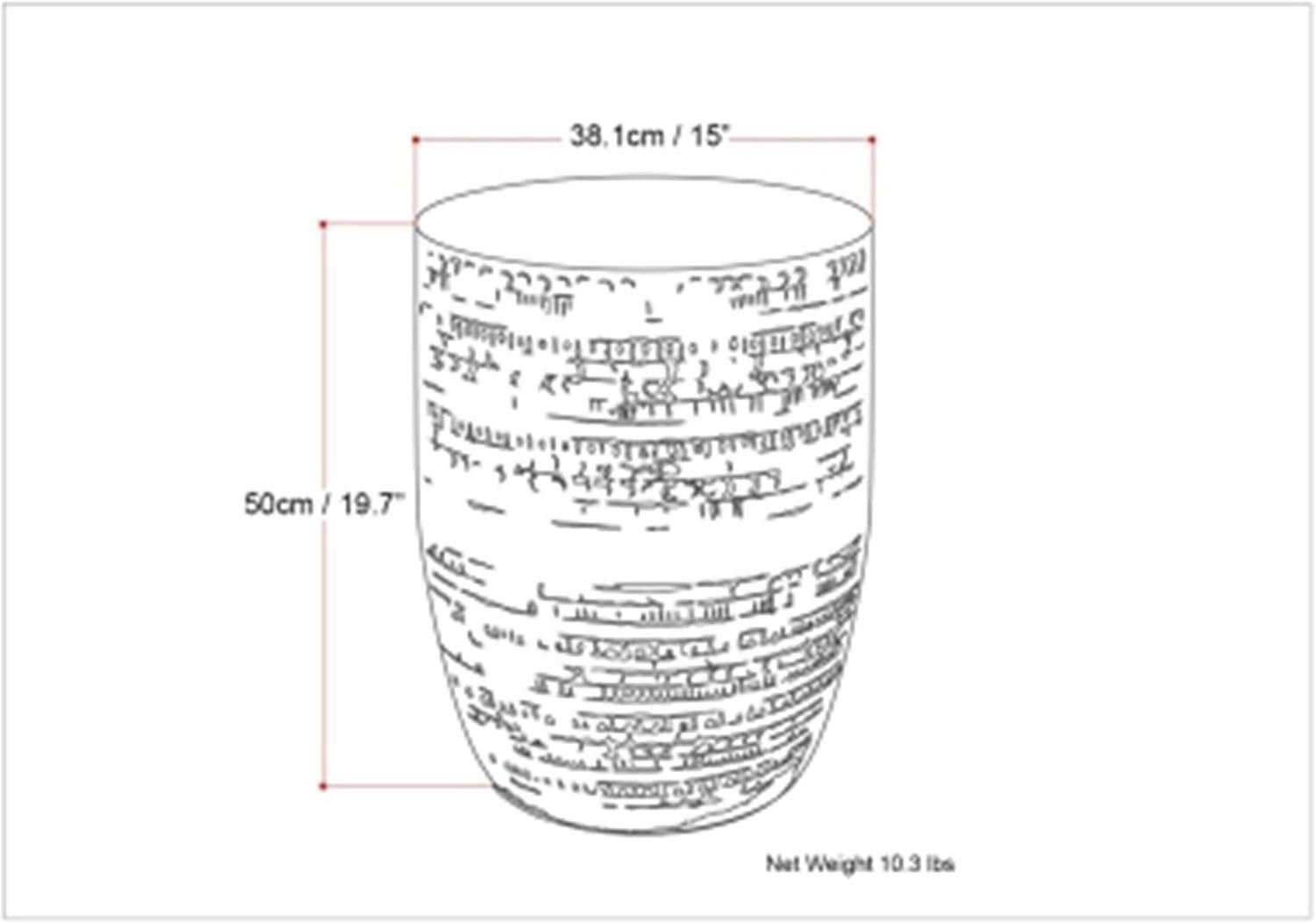 Dakota Fields Johnsen 15 in Large Iron Metal Drum Accent Side End Table