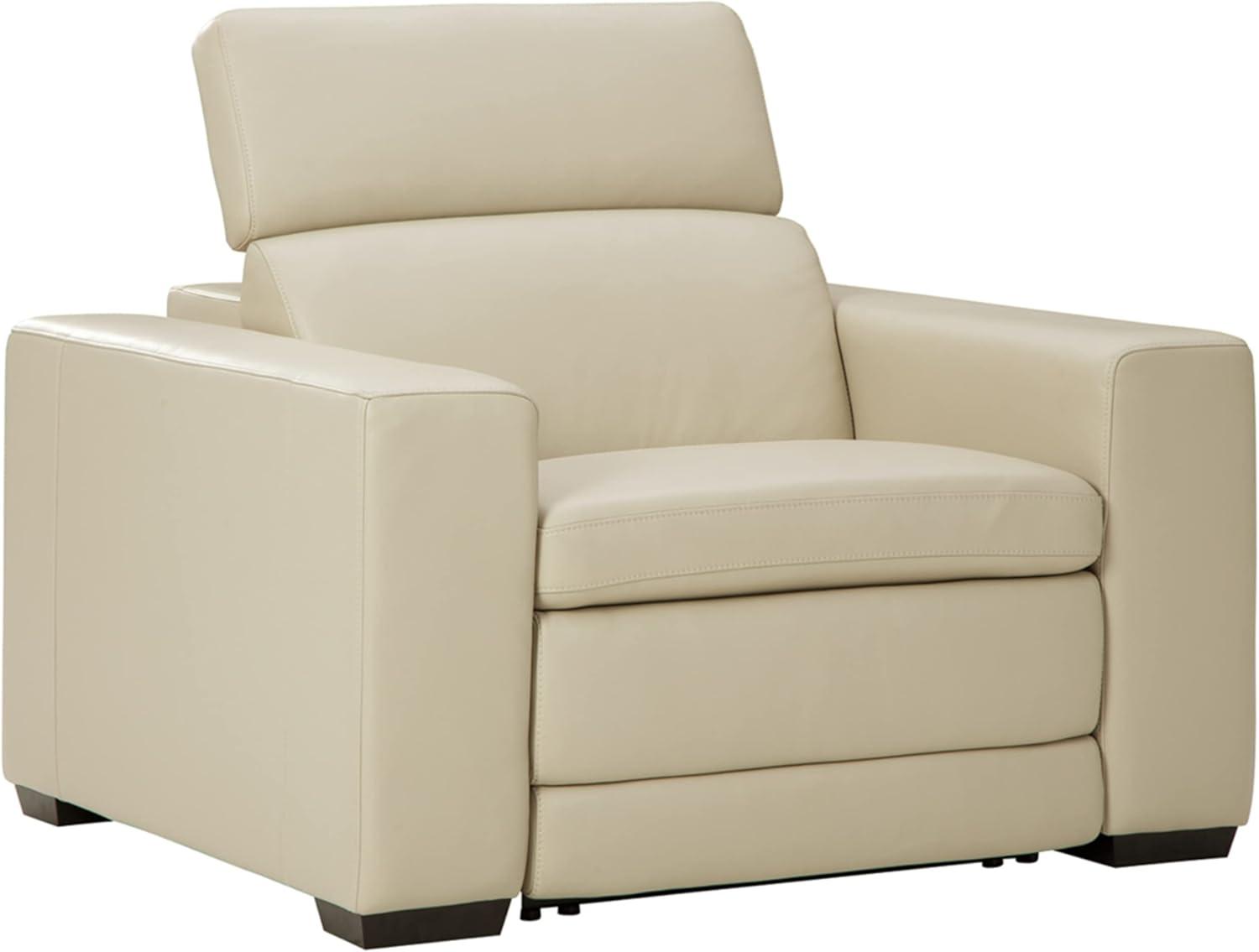 Contemporary Sand Spot 48'' Gray Leather Recliner