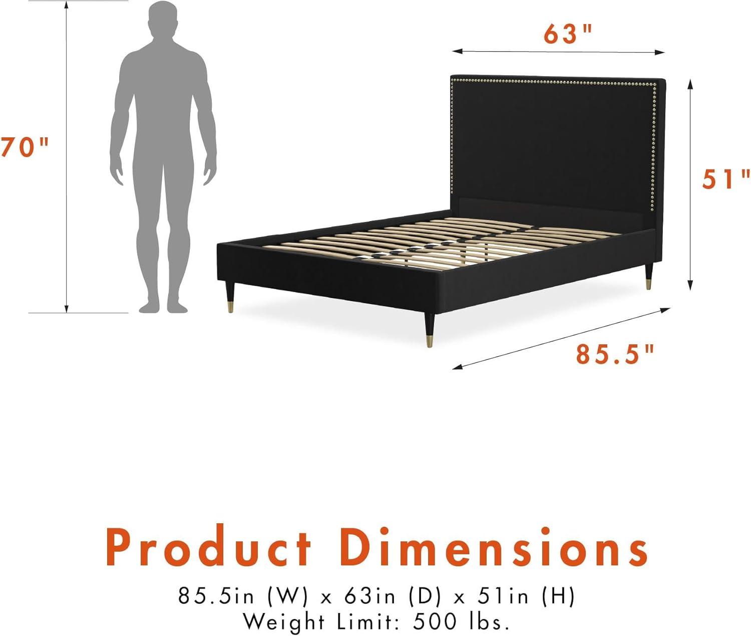 Audrey Upholstered Low Profile Platform Bed