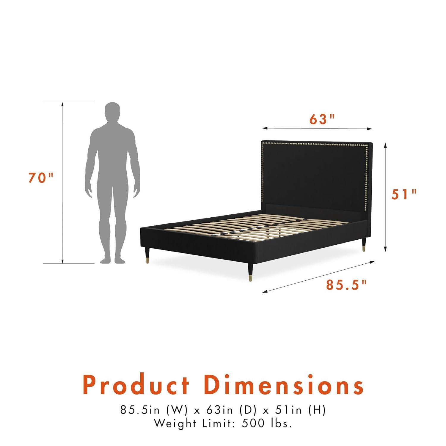 Audrey Upholstered Low Profile Platform Bed