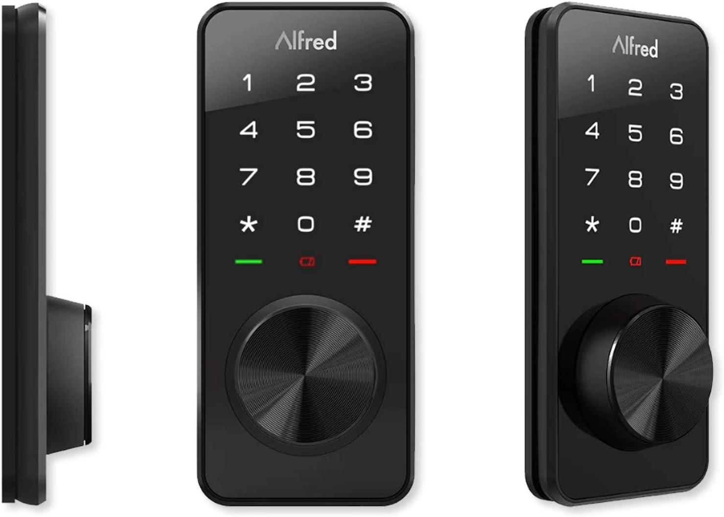 Alfred DB1 Smart Deadbolt Lock Z-Wave With Key - Black