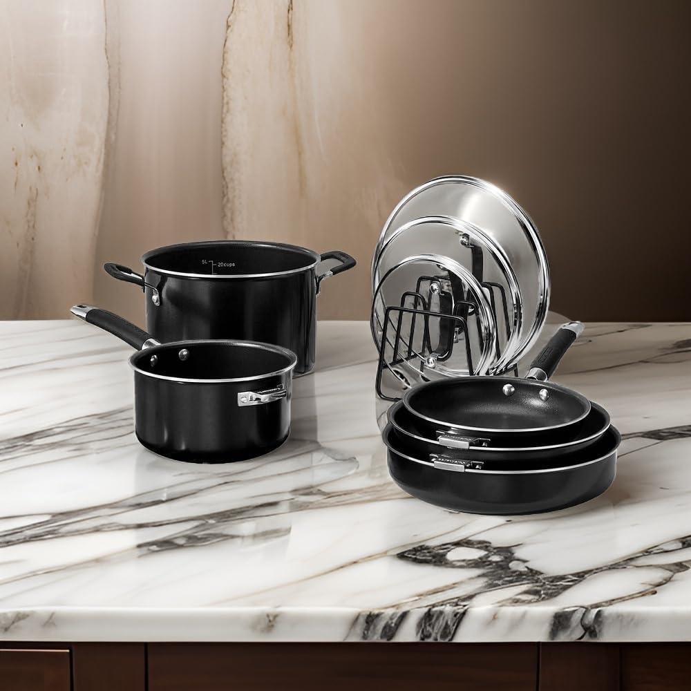 Cuisinart SmartNest Nonstick Aluminum 9-Piece Set (Black)