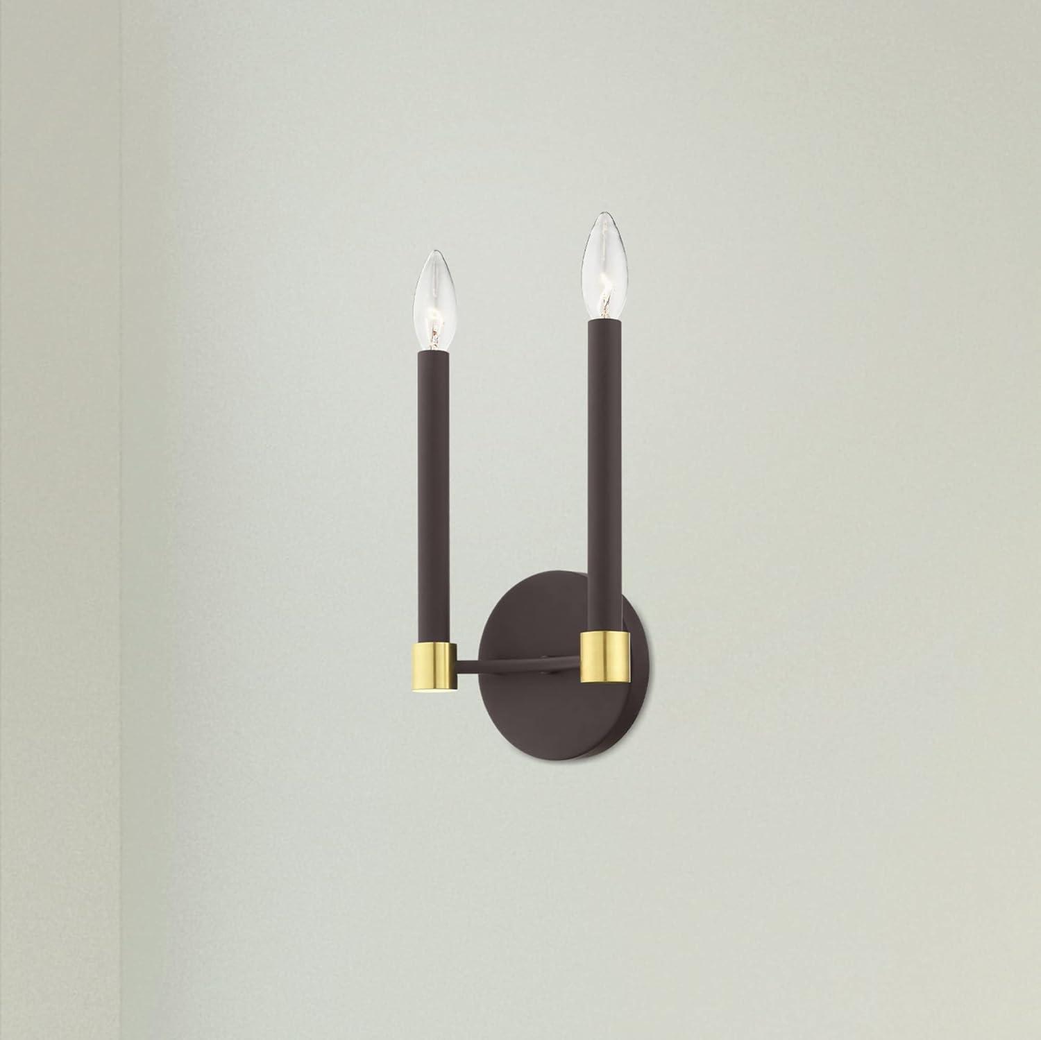 Livex Lighting Karlstad 2 - Light Wall Light in  Bronze/Satin Brass