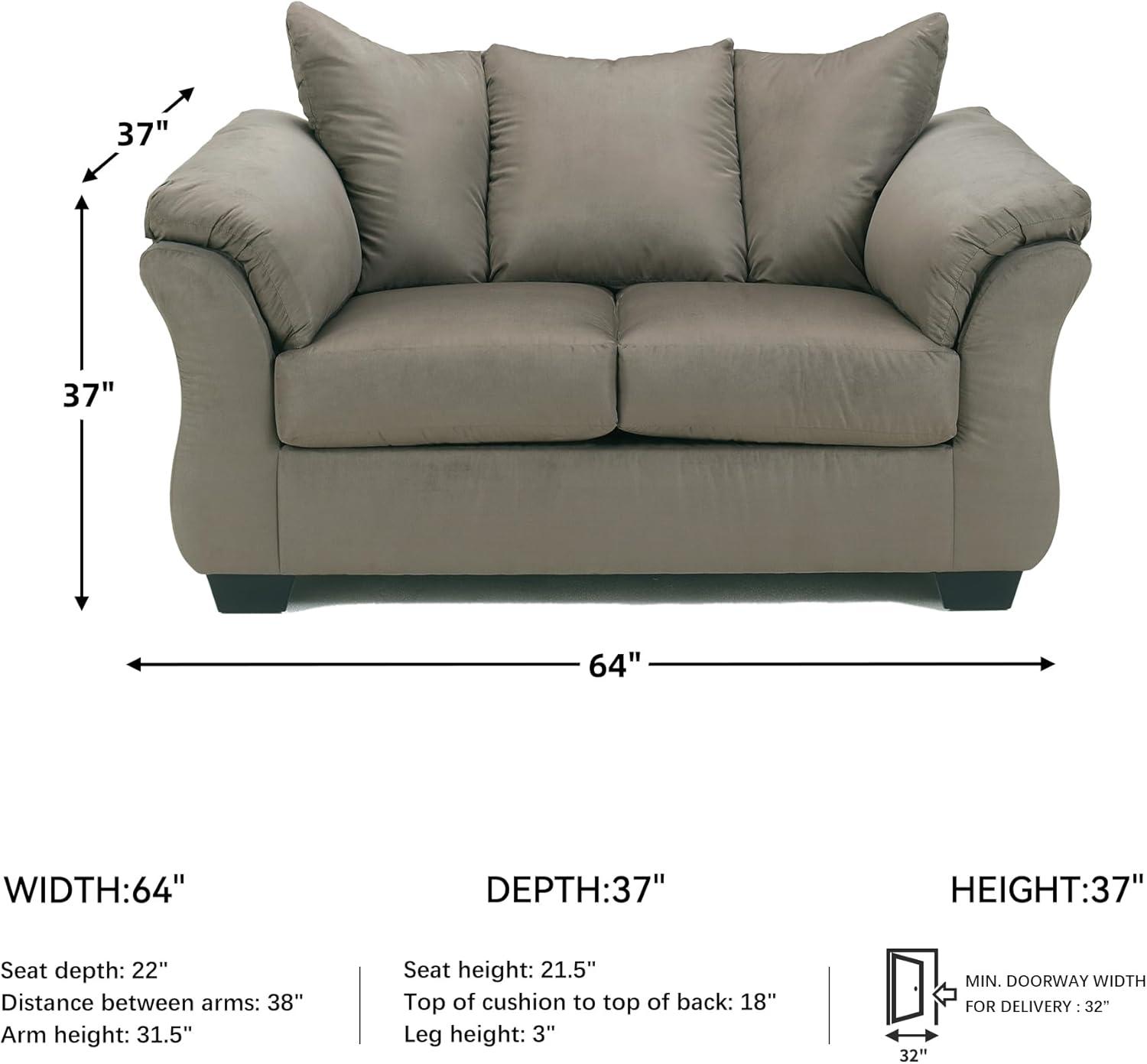 Signature Design by Ashley Darcy Fabric Loveseat in Cobblestone