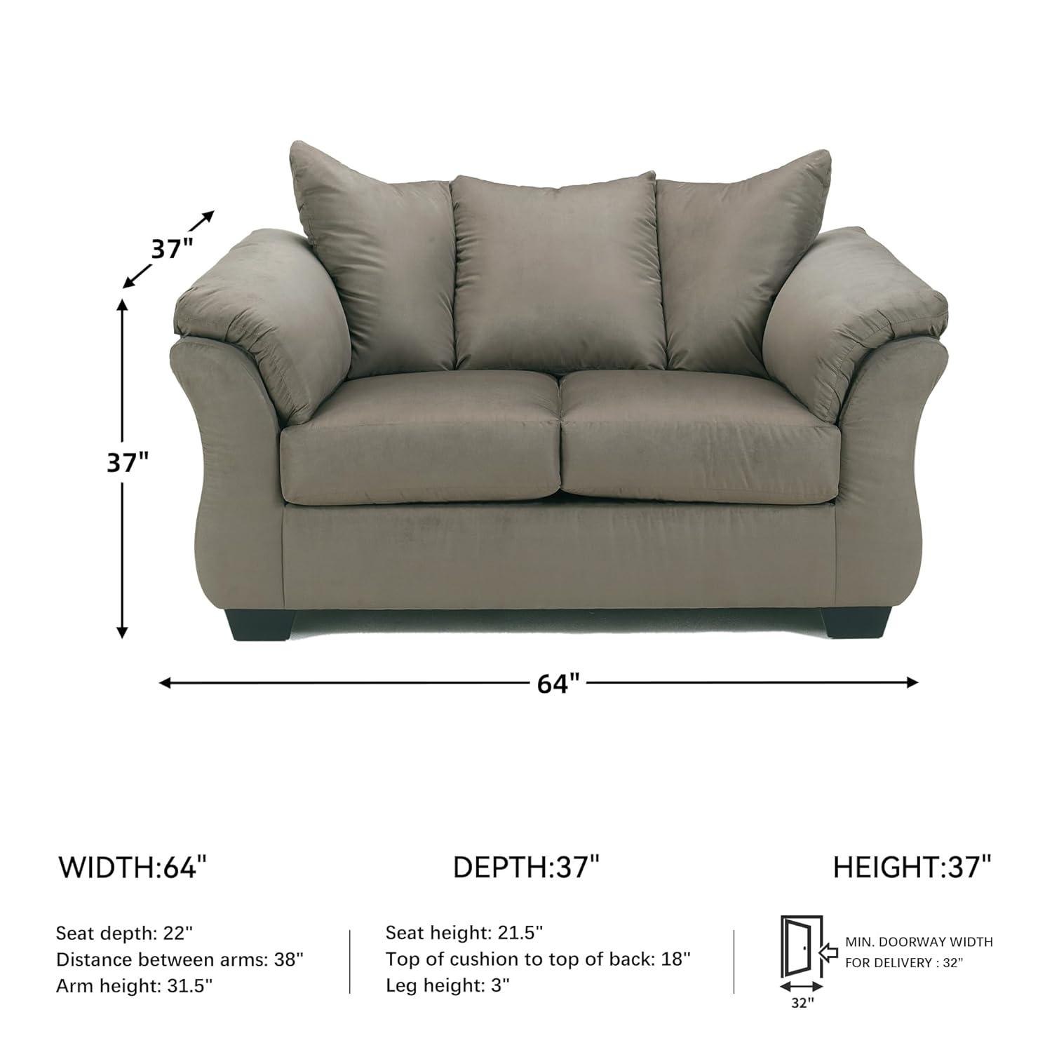 Signature Design by Ashley Darcy Fabric Loveseat in Cobblestone