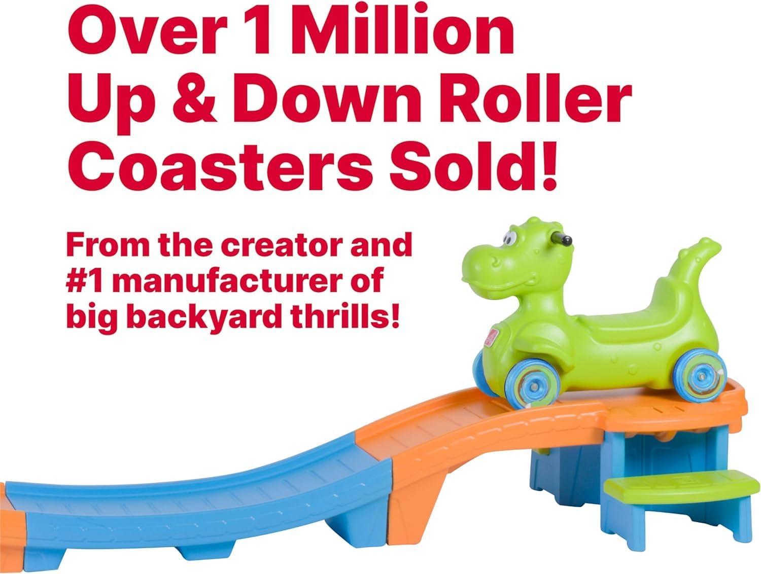 Dino Dash Green and Orange Plastic Roller Coaster Playset