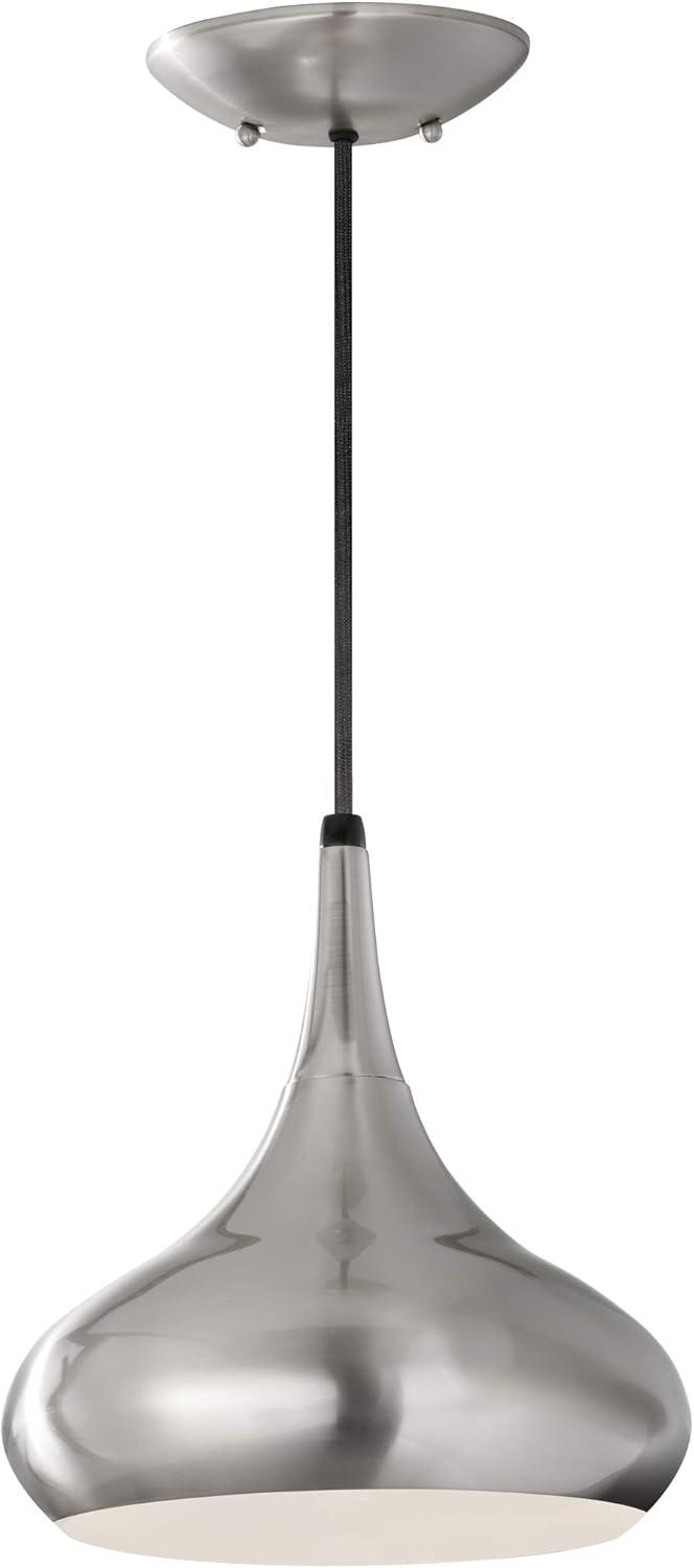 Feiss P1253BS Beso Glass Pendant Lighting, Satin Nickel, 1-Light (10"W x 10"H) 100watts