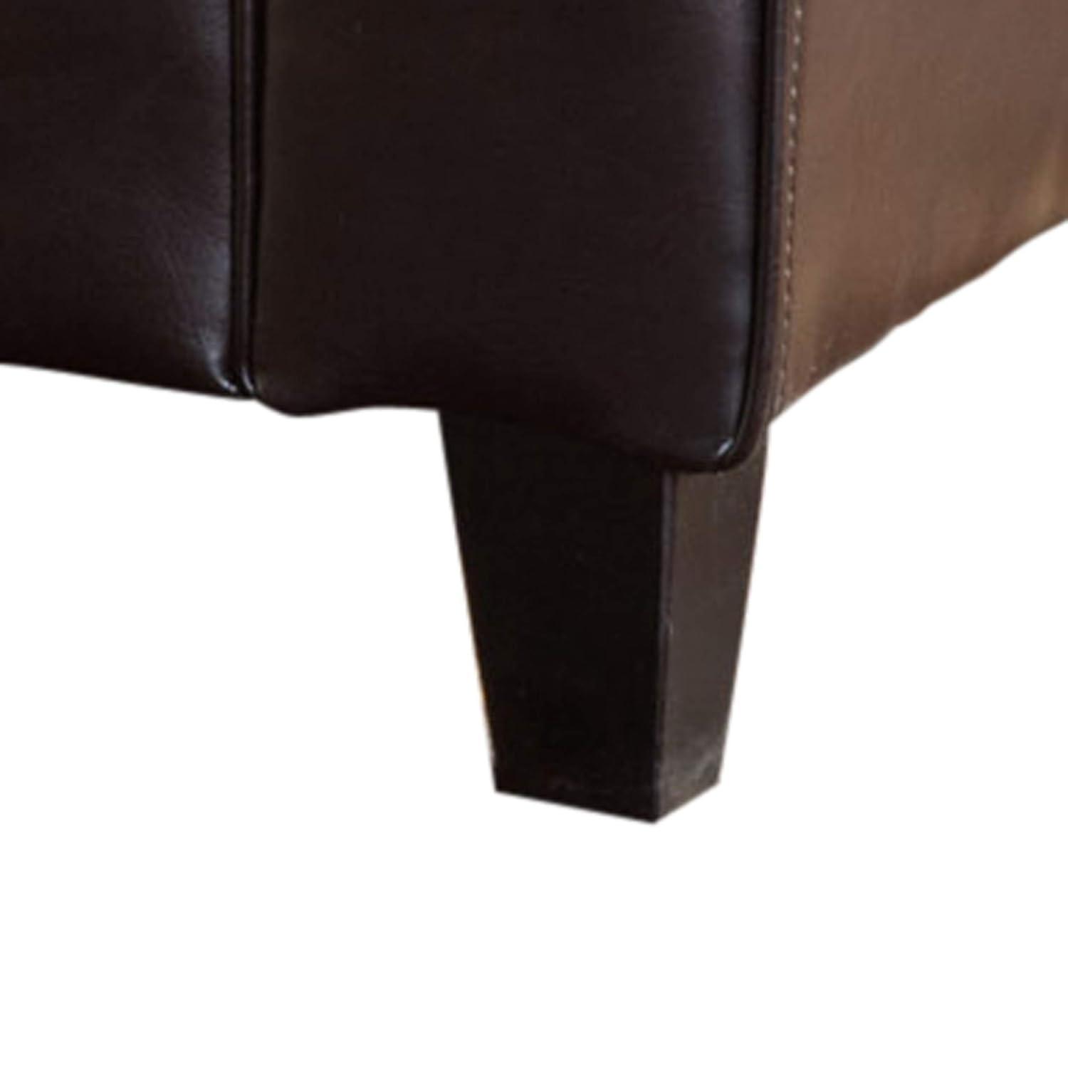 Keiko Storage Bench - Brown Leather - Christopher Knight Home: Elegant Tufted Design, Soft-Close Hinge