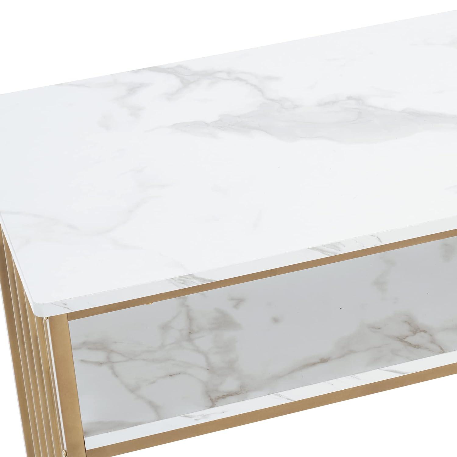 BarberPub Makeup Vanity Desk with Drawer, Manicure Table with Metal Frame