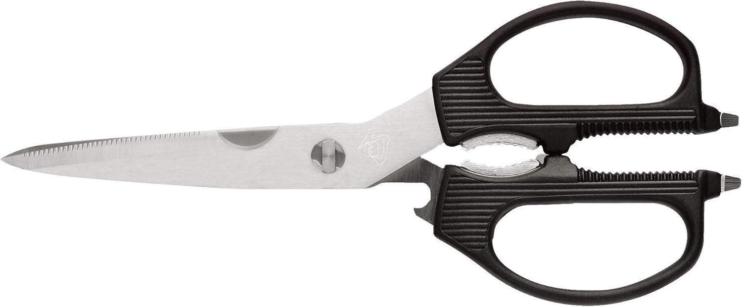 Shun Multi Purpose Shears, Stainless Steel Kitchen Scissors, DM7300, Black, 3.5 Inch Blade