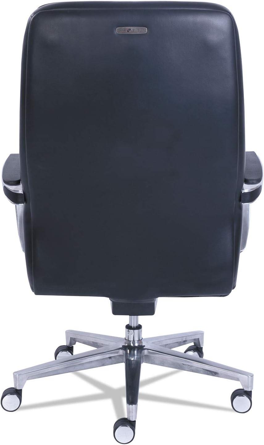 La-Z-Boy Commercial 2000 High-Back Executive Chair, Supports Up to 300 lb, 20.25" to 23.25" Seat Height, Black Seat/Back, Silver Base