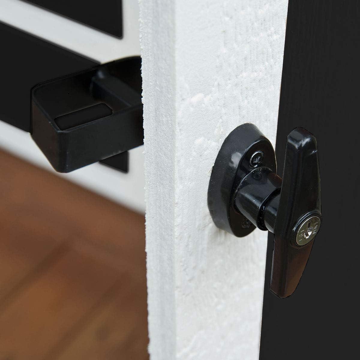 Black Powder Coated Shed Door T-Handle Lock Kit