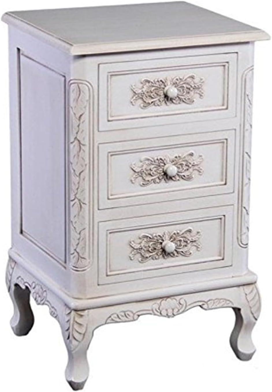 International Caravan Windsor 3 Drawer End Table in Antique White