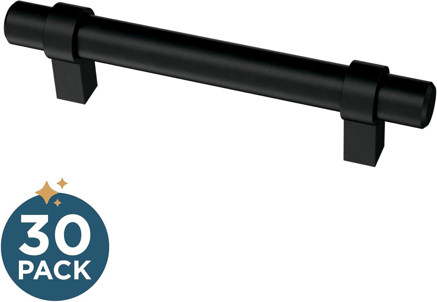 Franklin Brass Simple Wrapped Bar (30-Pack) Cabinet Handles 3-3/4' Hole Center Matte Black Kitchen Drawer Pulls Dresser, Furniture Hardware P46650K-FB-B2