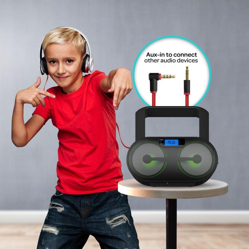 Impecca CDB237BTP Cdmp3stereoboomboxam/fmradiowithbluetoot