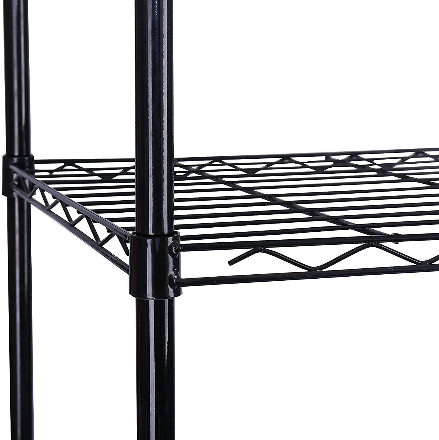 HOMEFORT 5-Tier Wire Shelving 5 Shelves Unit Metal Storage Rack Durable Organizer Perfect for Pantry Closet Kitchen Laundry Organization in Black,21”Wx14”Dx61”H
