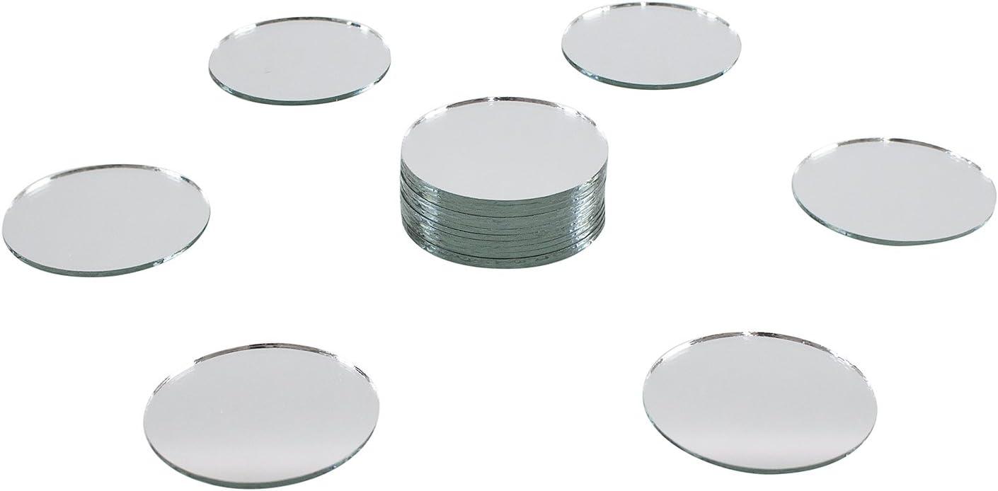Super Z Outlet Mini Round 2" Inch Small Glass Mirror Circles for Arts & Crafts Projects, Traveling, Framing, Decoration (50 Pieces)