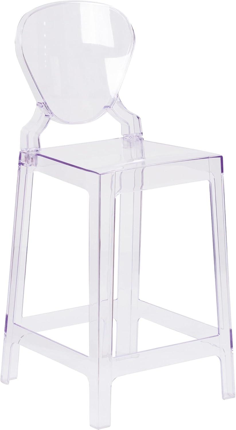 Clear Polycarbonate Ghost Counter Stool with Tear Back