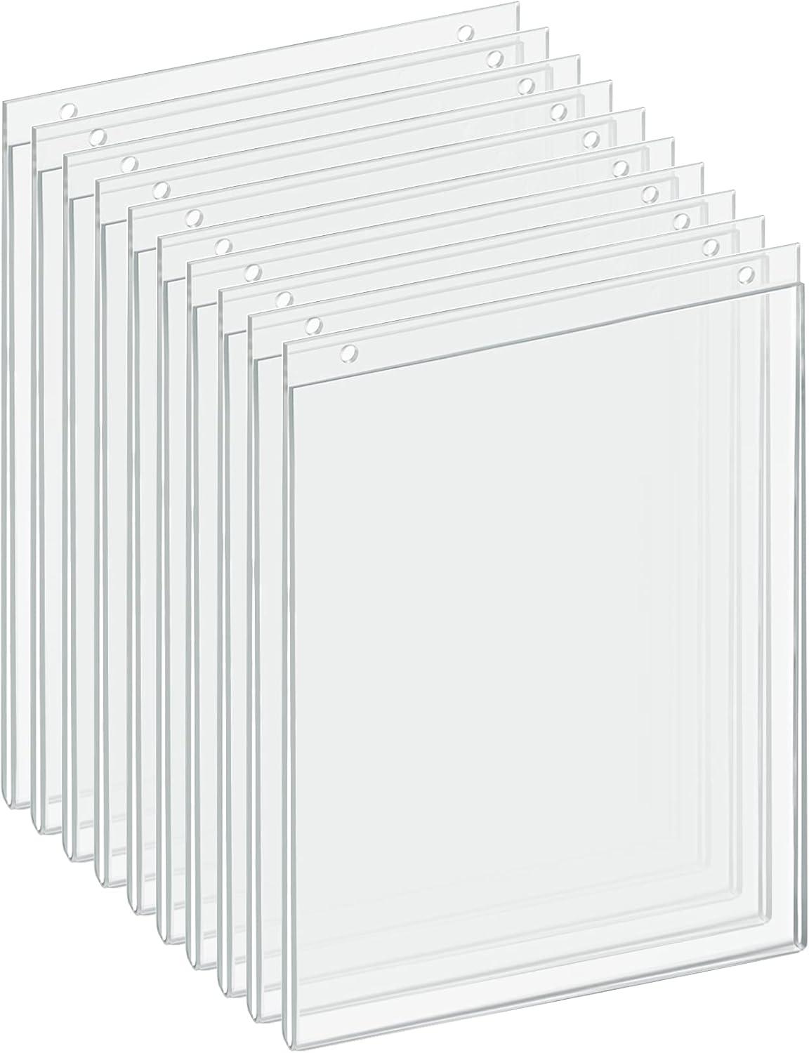 Azar Displays Clear Acrylic Wall Hanging Frame 8.5" Wide x 11'' High- Vertical/Portrait, 10-Pack