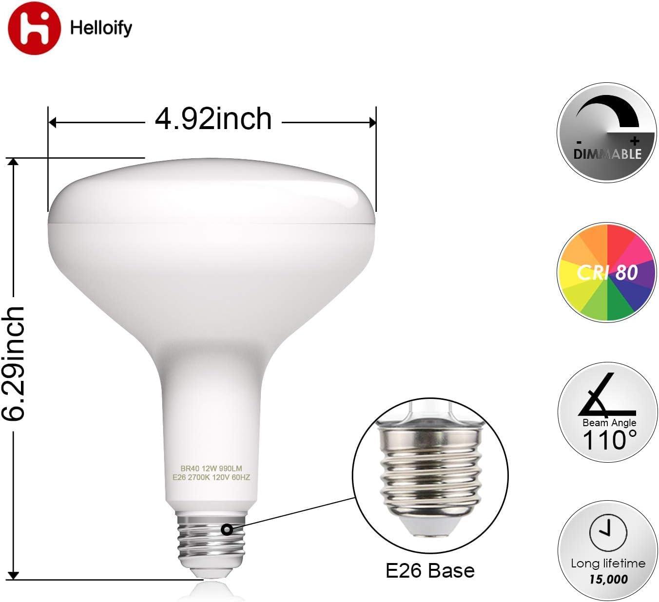 Dimmable BR40 12W Soft White LED Flood Light Bulbs, 6-Pack