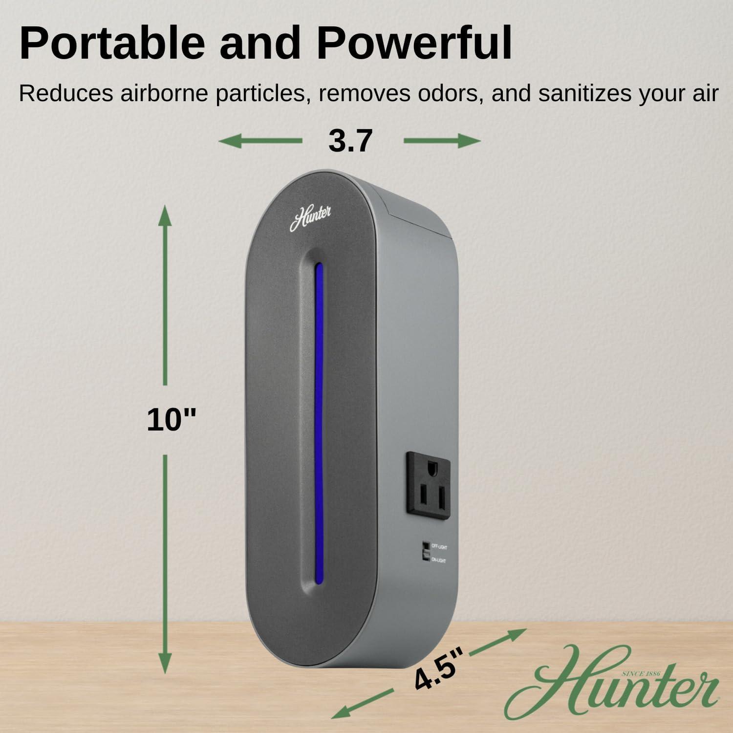 Gray Plug-in UV-C Air Sanitizer with HEPA Filter