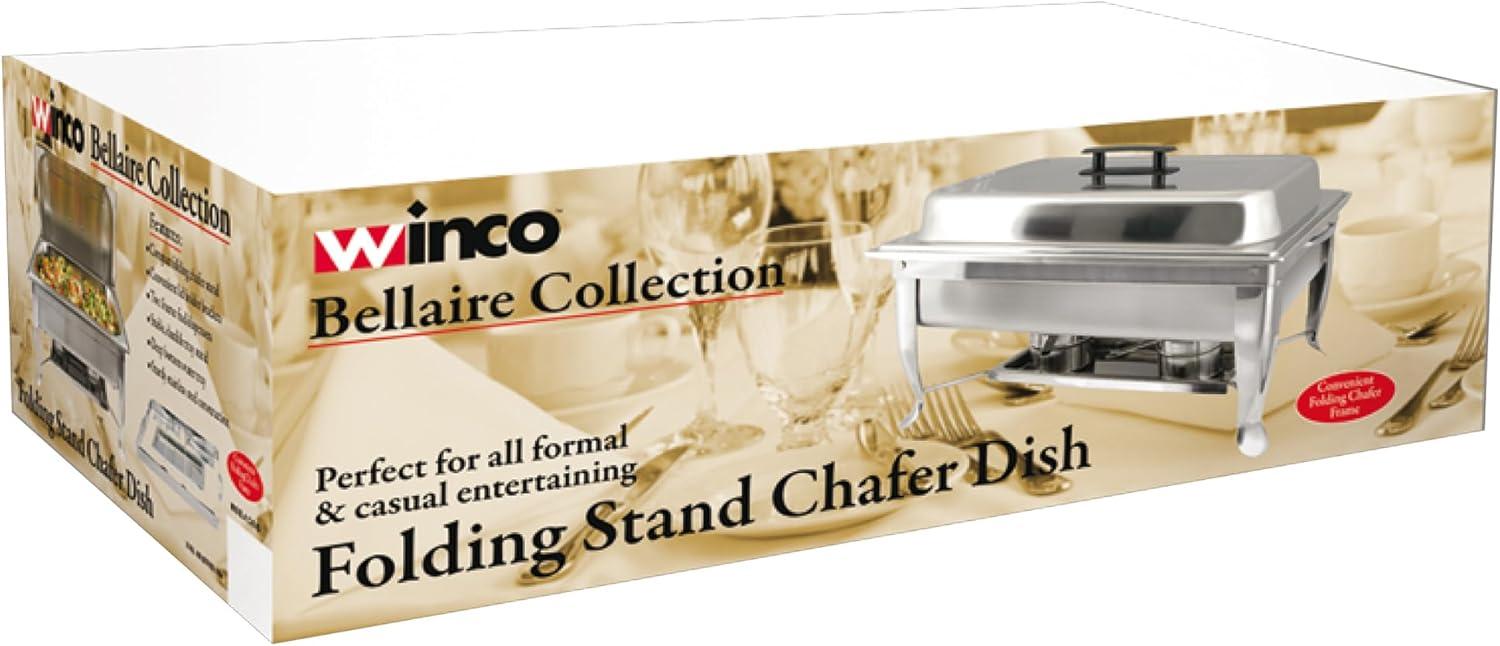 Full-Size Silver Stainless Steel Catering Chafer with Plastic Handle