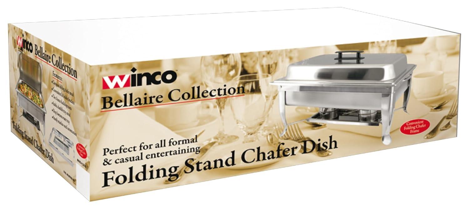 Full-Size Silver Stainless Steel Catering Chafer with Plastic Handle