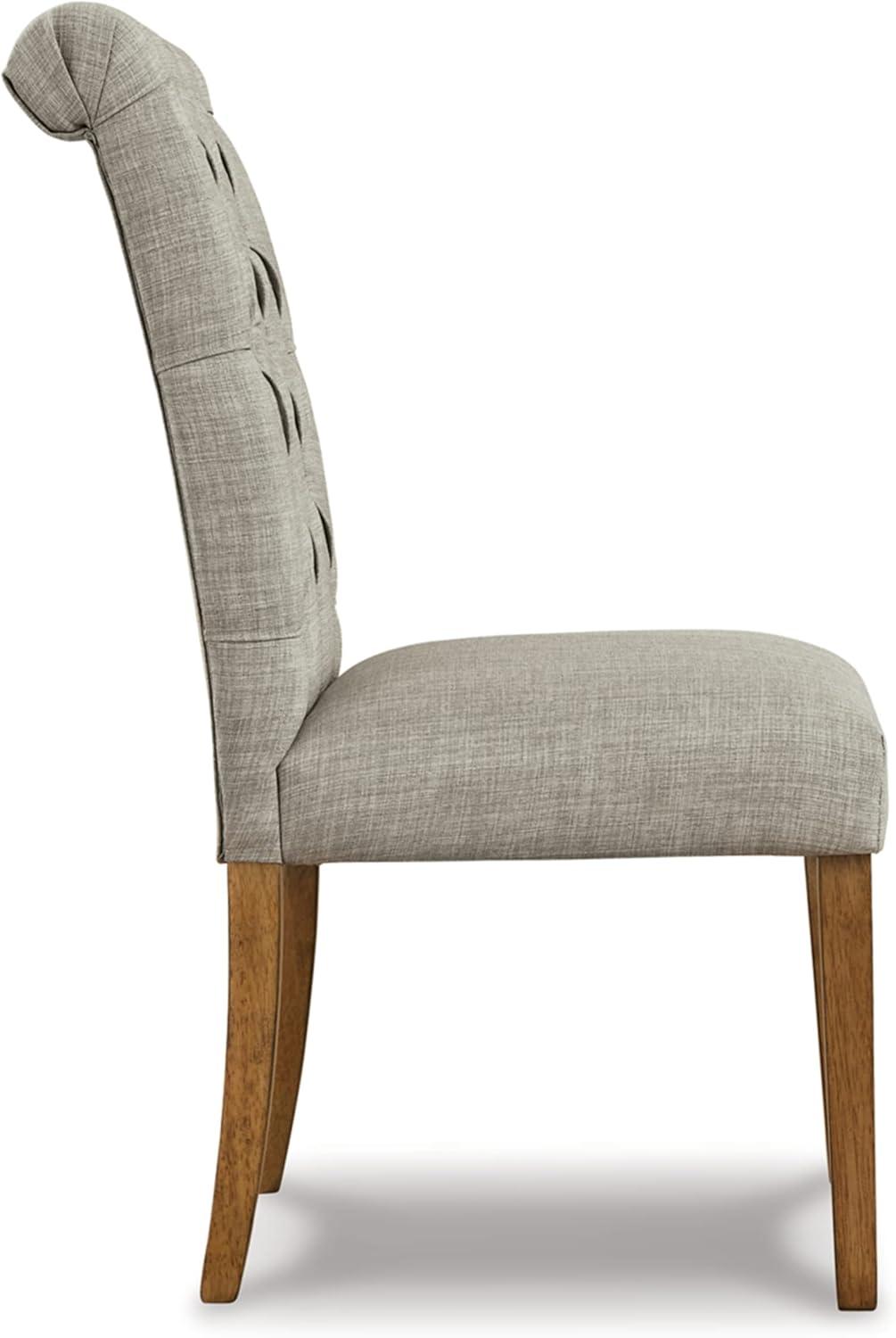 Harvina Light Gray Upholstered Button-Tufted Side Chair