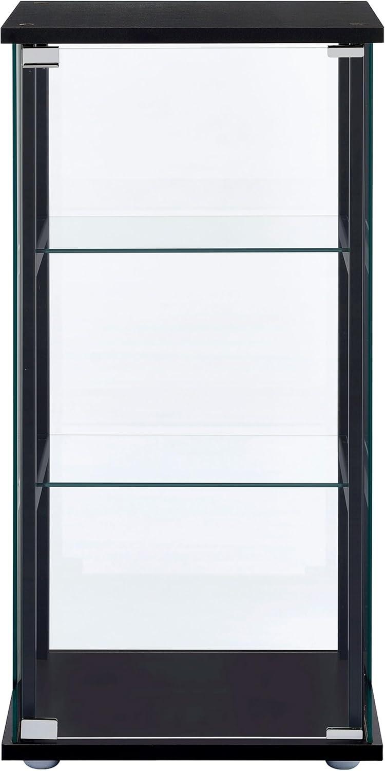 Coaster Cyclamen 3-shelf Glass Curio Cabinet Black and Clear