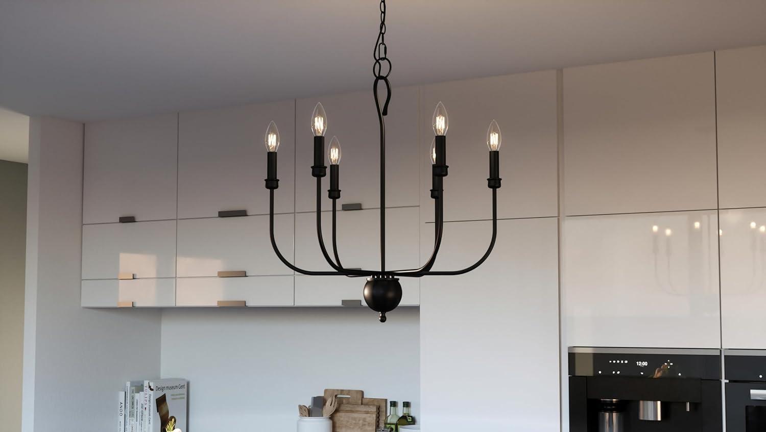 Quoizel Lighting - Blanche - 6 Light Chandelier in Matte Black