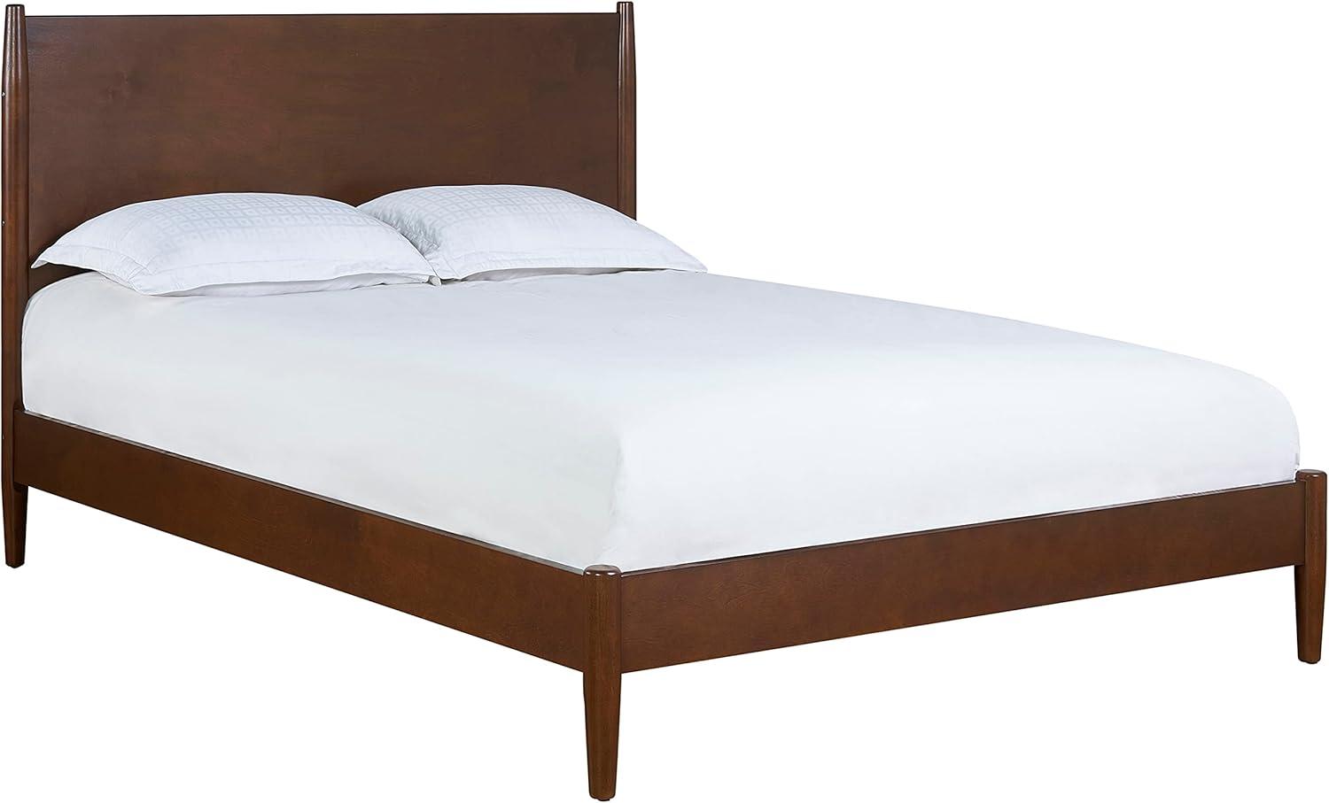 Landon King Bedset Mahogany - Crosley: Modern Mid-Century Design, Pine & MDF Frame, 600 lbs Capacity